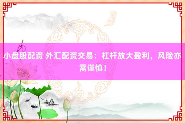 小盘股配资 外汇配资交易：杠杆放大盈利，风险亦需谨慎！