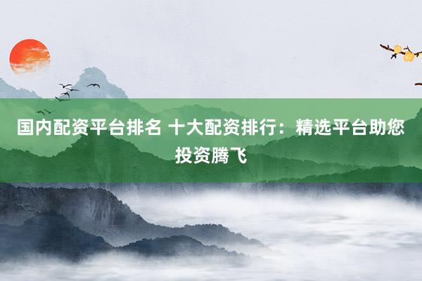 国内配资平台排名 十大配资排行：精选平台助您投资腾飞