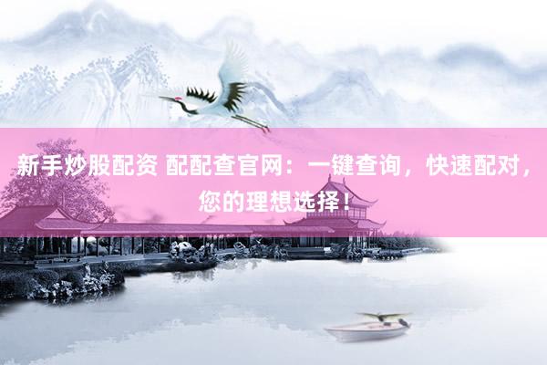 新手炒股配资 配配查官网：一键查询，快速配对，您的理想选择！