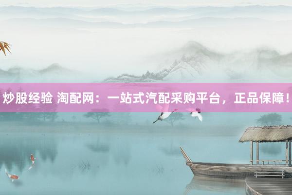 炒股经验 淘配网：一站式汽配采购平台，正品保障！