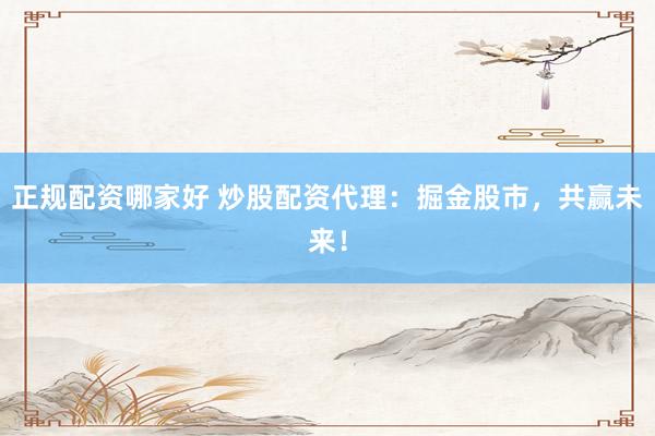 正规配资哪家好 炒股配资代理：掘金股市，共赢未来！