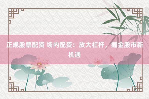 正规股票配资 场内配资：放大杠杆，掘金股市新机遇