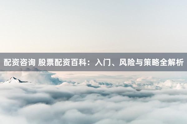 配资咨询 股票配资百科：入门、风险与策略全解析
