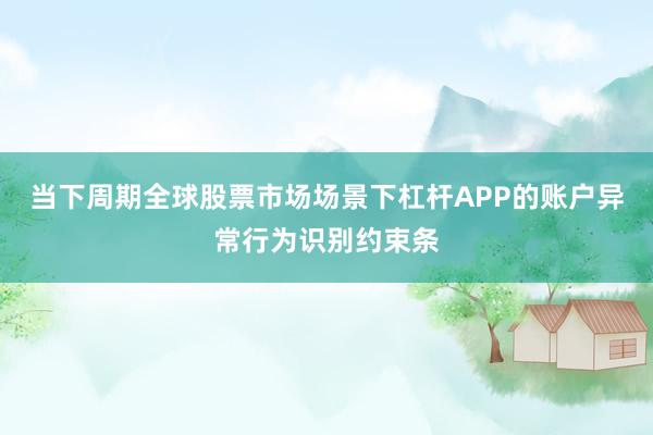 当下周期全球股票市场场景下杠杆APP的账户异常行为识别约束条