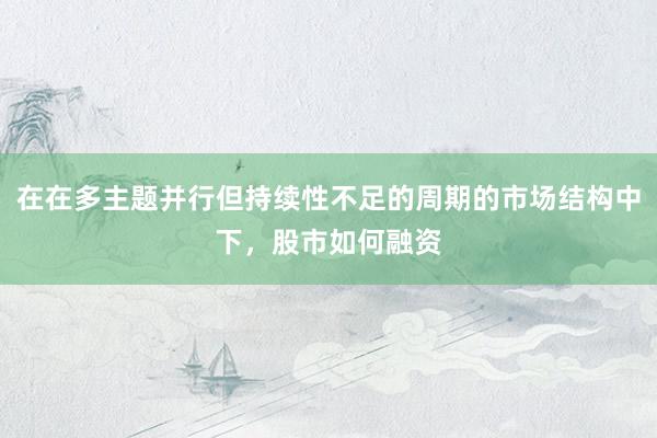 在在多主题并行但持续性不足的周期的市场结构中下，股市如何融资