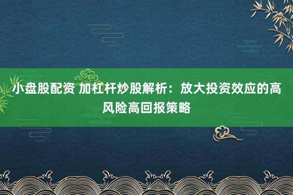小盘股配资 加杠杆炒股解析：放大投资效应的高风险高回报策略