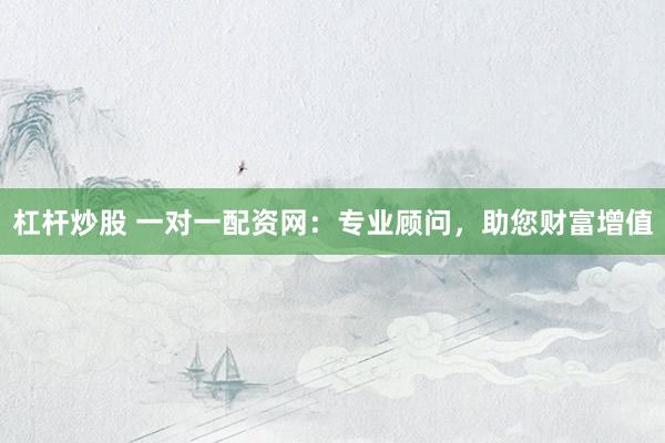 杠杆炒股 一对一配资网：专业顾问，助您财富增值