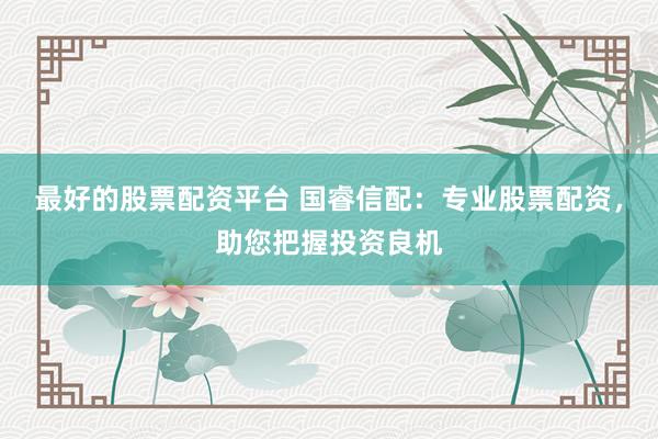 最好的股票配资平台 国睿信配：专业股票配资，助您把握投资良机